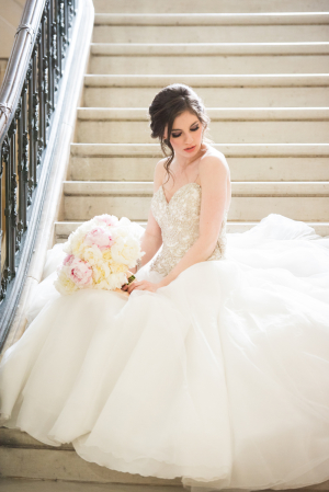 Elegant Bridal Portrait on Stairs