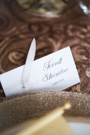 Feather in Place Card