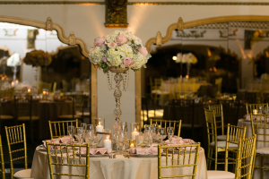 Gold and Pink Ballroom Wedding