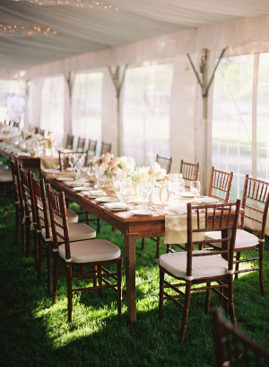 Ivory and Wood Wedding Table