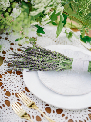Lavender Bunch on Place Setting