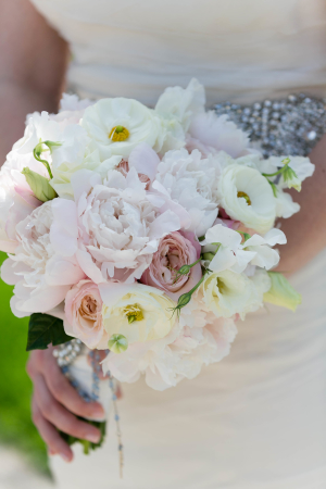 Pink Peony and Ivory Ranunculus Bouquet