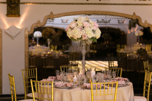 Pink and Gold Hotel Ballroom Wedding