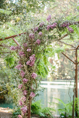 Purple Ceremony Arbor Flowers