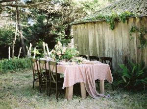 Romantic Green and Taupe Wedding Table