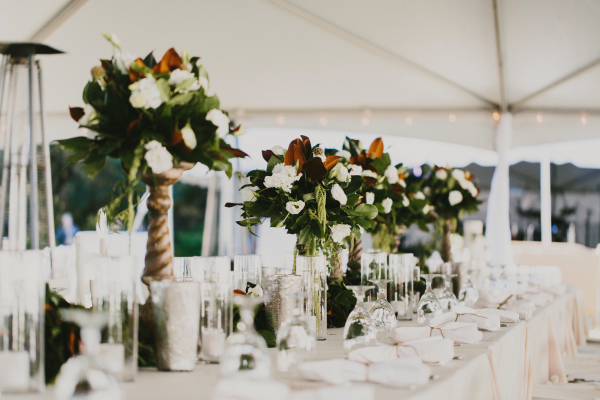 Tall Centerpieces of Greenery