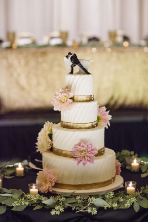 Wedding Cake with Dahlias