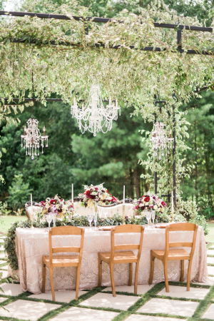 Blush and Burgundy Wedding Table