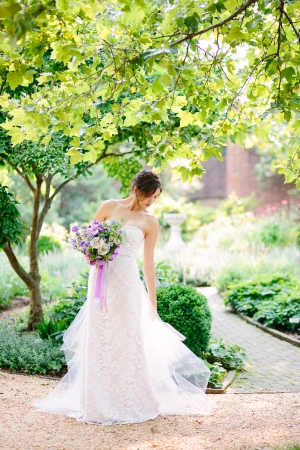 Bride with Purple Bouquet