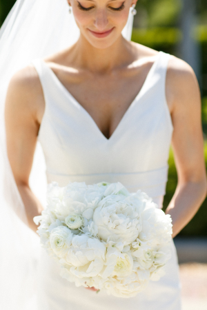 Bride with White Peony Bouquet