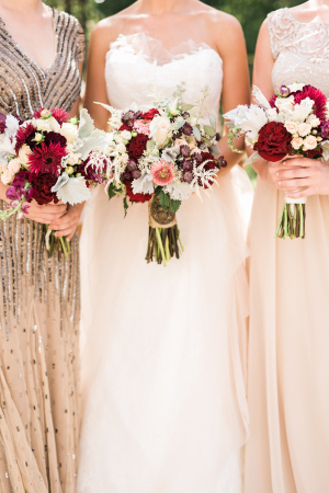 Bridesmaids in Rose Gold