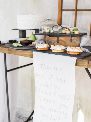 Calligraphy Quote on Dessert Table