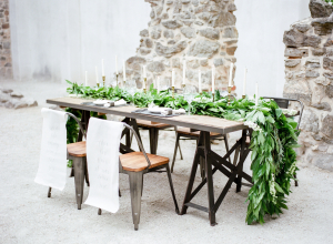 Elegant Gray and Green Wedding Table