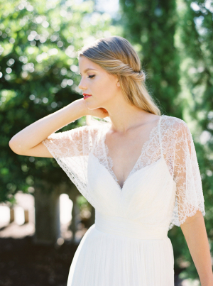 Flutter Sleeve Wedding Gown