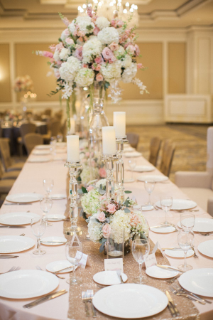 Gold Ivory and Pink Hotel Wedding