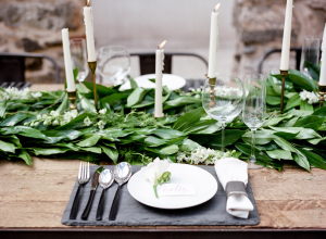 Green and Gray Wedding Table
