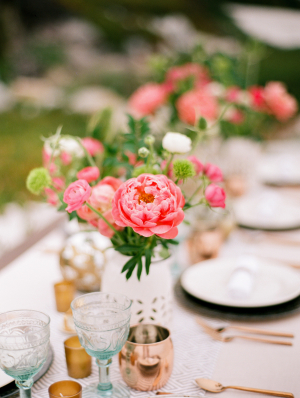 Hot Pink and Copper Wedding Table