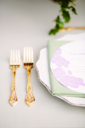 Mint and Purple Place Setting