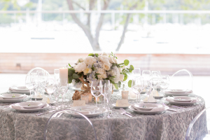 Pale Green and Blue Wedding Table