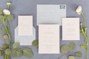 Pale Pink and Blue Wedding Invitations