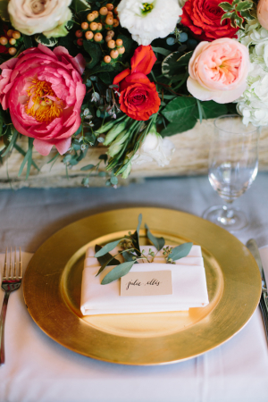 Pink and Gold Rustic Wedding