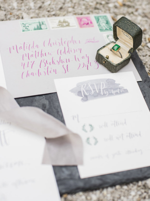 Stationery with Fuchsia Lettering