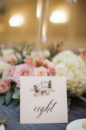 Table Numbers with Wedding Motif