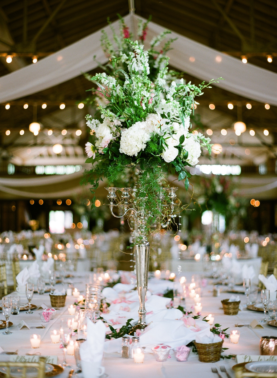 Tall Green and Ivory Centerpiece