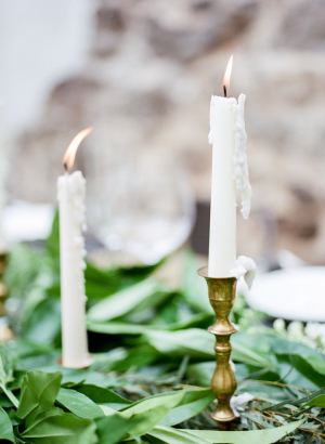 Taper Candles and Greenery
