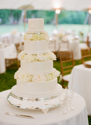 Tiered Wedding Cake with Flowers