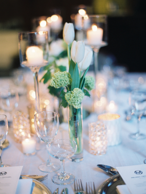 Tulip and Candle Centerpiece