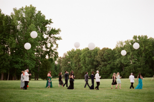 Wedding Guests with Balloons