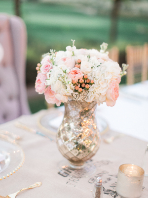 Blush and Silver Wedding Flowers