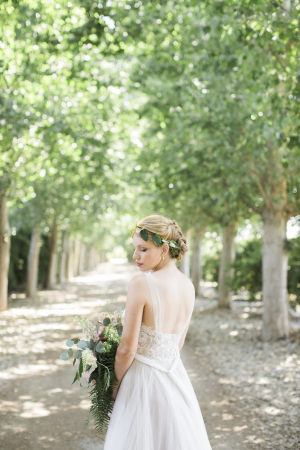 Bride with Greenery in Hair
