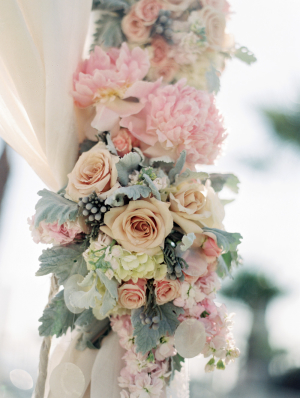 Dusty Miller and Pastel Flowers
