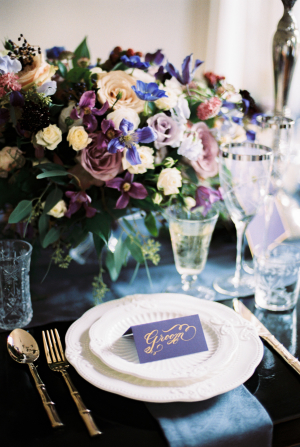 Elegant Blue and Purple Tabletop
