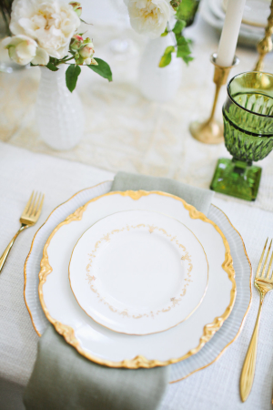 Gold and Sage Wedding Place Setting