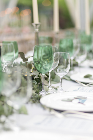 Green and Gold Reception Table