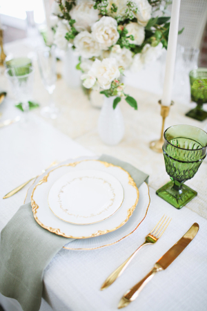 Green and Gold Wedding Table