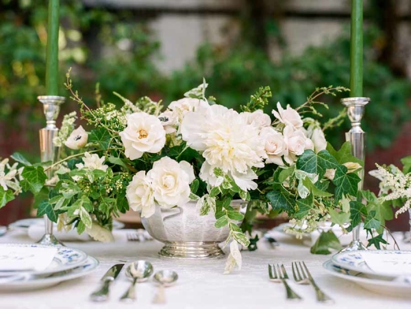 Green and Pale Yellow Centerpiece