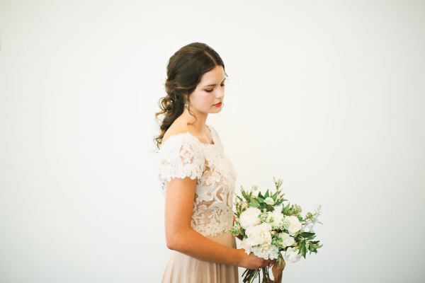 Lace and Mauve Wedding Dress