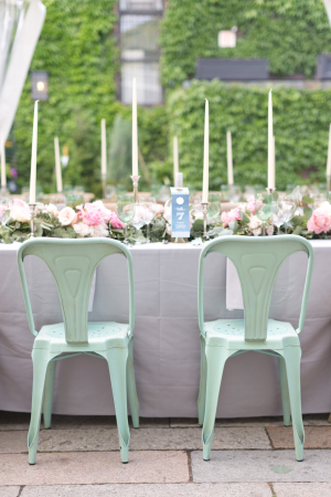 Mint Chairs at Wedding