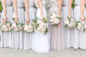 Pale Gray Bridesmaids Dresses