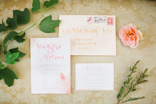 Pink and Peach Wedding Stationery