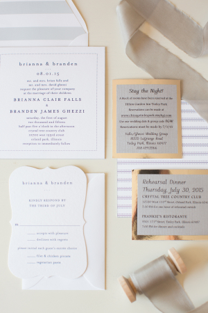 Silver and Gold Wedding Invitations