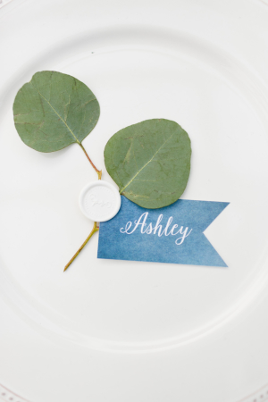 Wax Seal Flag and Greenery Place Setting