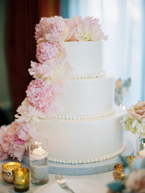 Wedding Cake with Peonies