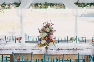 Wedding Table with Turquoise Chairs