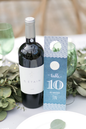 Wine Bottle Anniversary Years Table Number