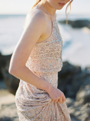 Beaded Champagne Gown for Bridesmaid